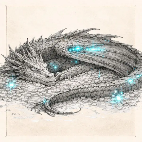 Smaug, el dragón de El Hobbit, sobre su tesoro