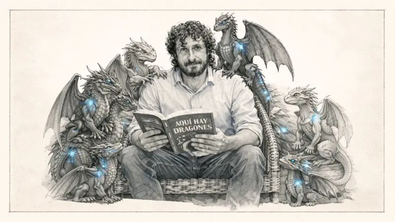 Roger Pastor rodeado de dragones