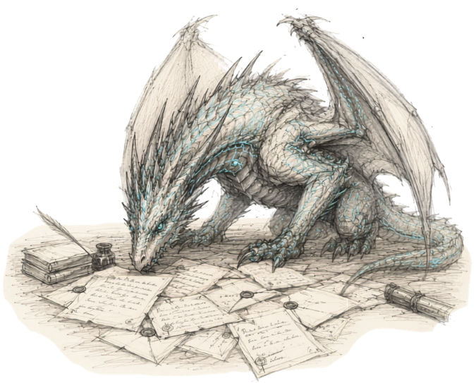 Dragón leyendo
